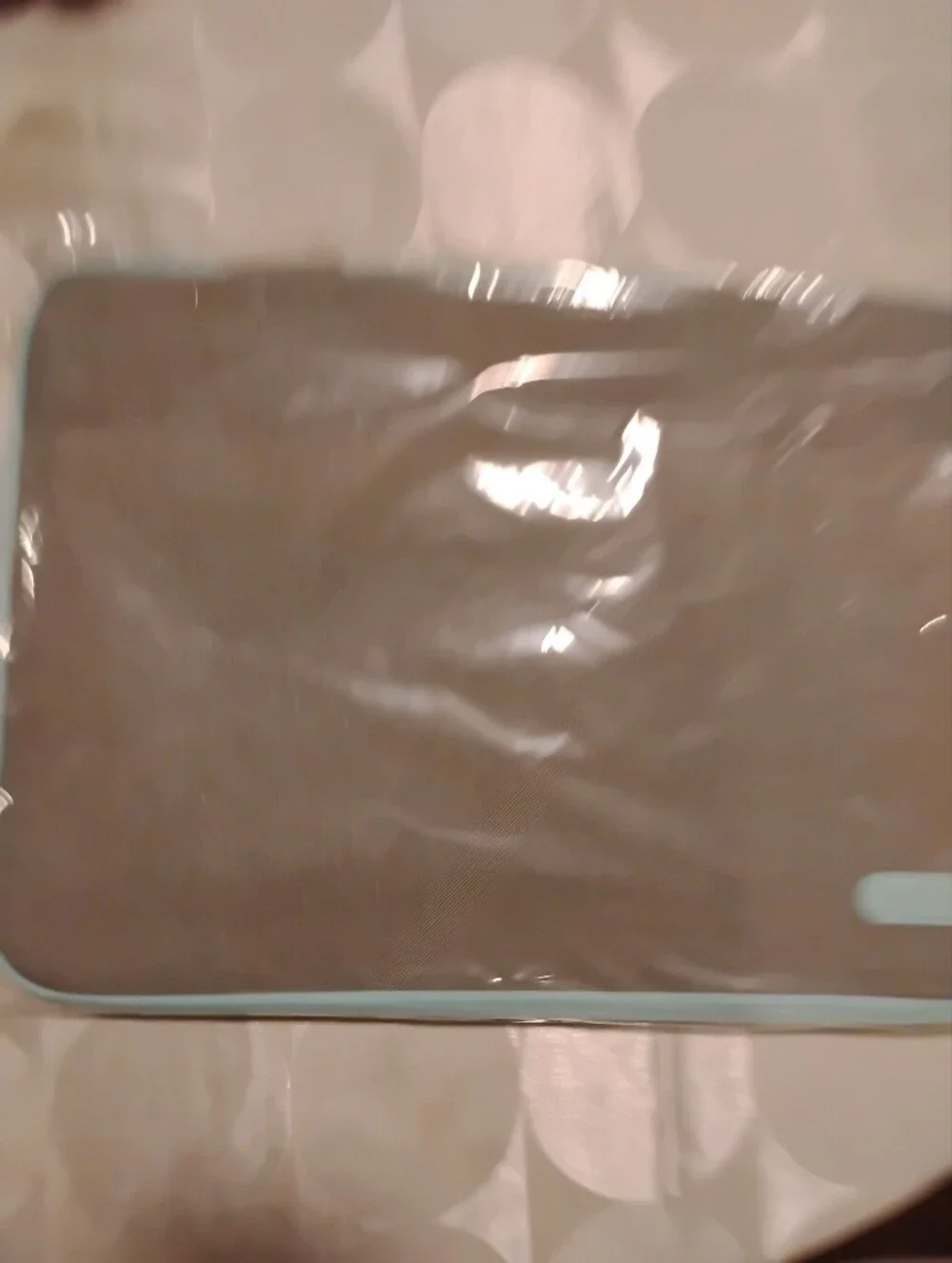 Laptop Sleeve Case in Light Grey with Mint Trim